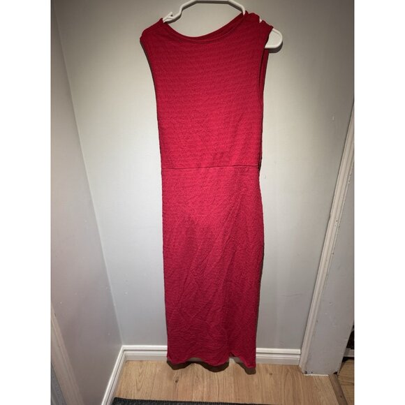 Women Sexy Sleeveless Bodycon Red Dress Cut Out Twist Front Pencil Bodycon Sz XL - Picture 6 of 7